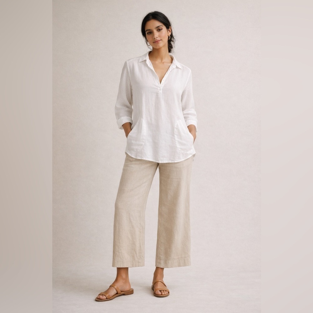 CP Shades white linen tunic. Size small